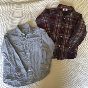 ❄️2-pack button-down, collared dress shirts